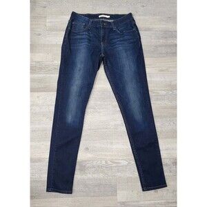 Levi's 535 Women's Super Skinny Dark Wash Blue Denim Jeans 5-pocket Button Sz 31